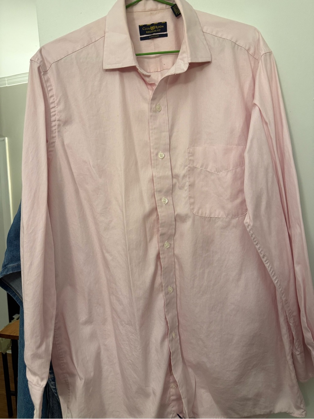 Club Room Men's Pale Pink Button-Up Dress Shirt